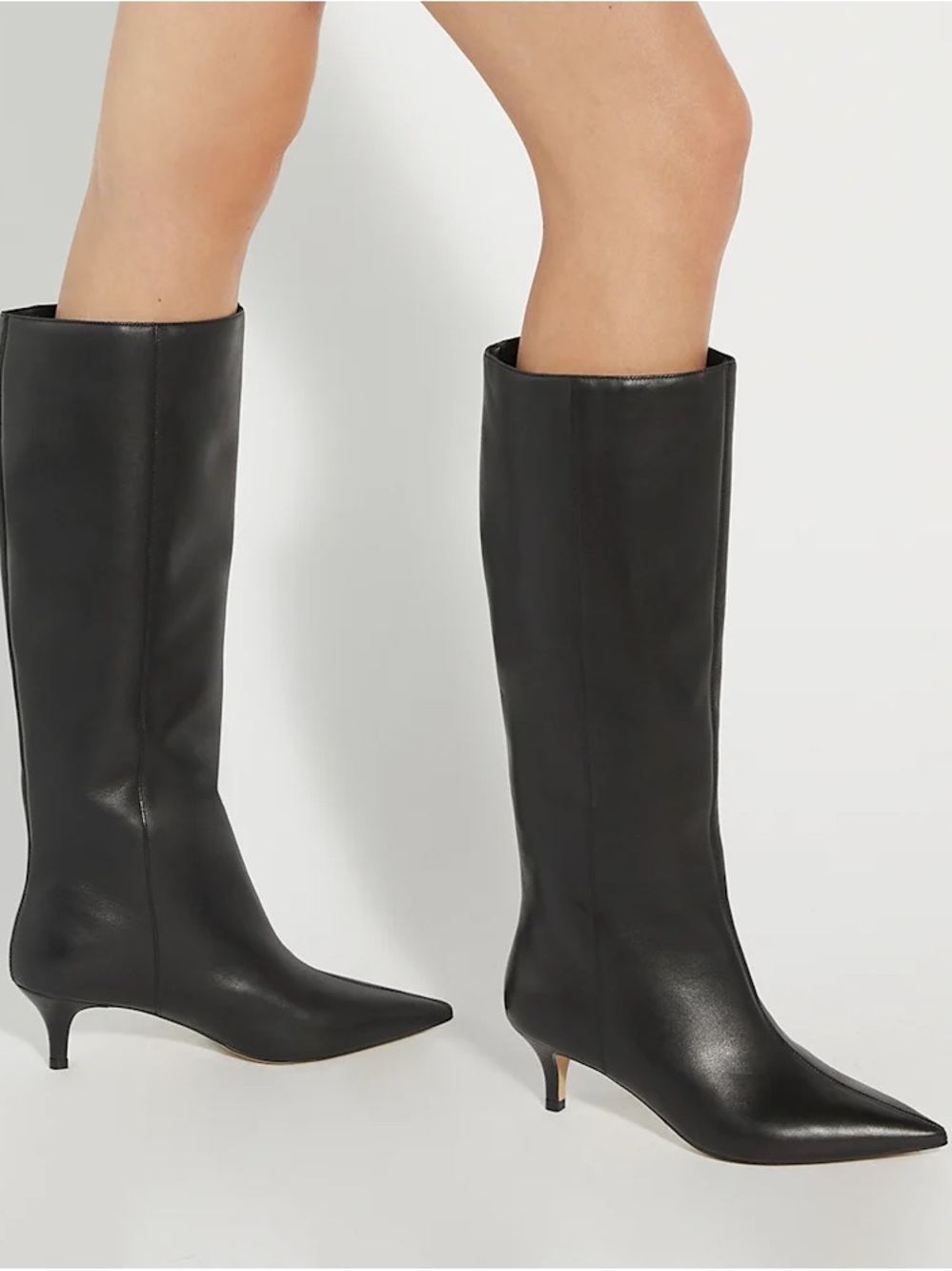 NEW Dune London Savoir Flare Heeled Leather Knee-High Boot Women 38 Avant-Garde